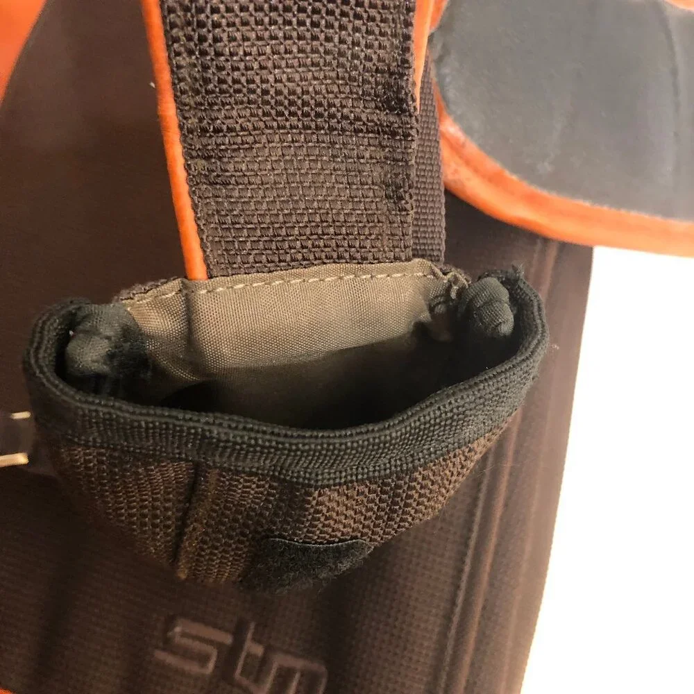 STM Vertical Laptop Messenger Bag – Black & Chestnut Brown
